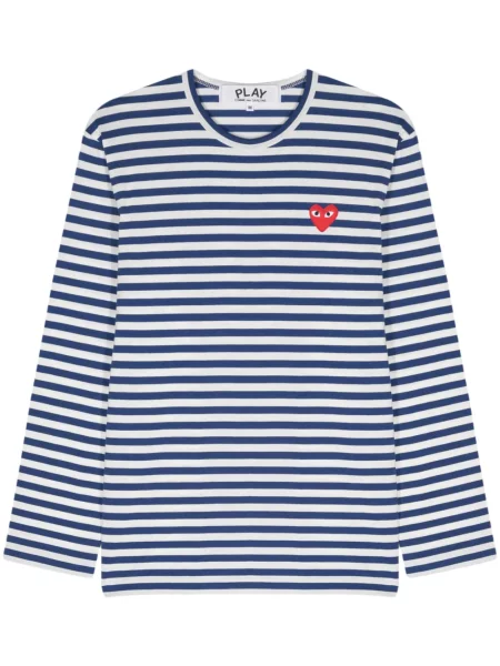 Tricou Comme Des Garcons Play cu motiv cu inimi albastru