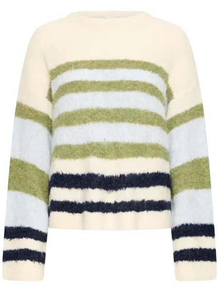 ICHI Pulover IHBOSELE fildeş / bleumarin / deschis / verde kiwi albastru