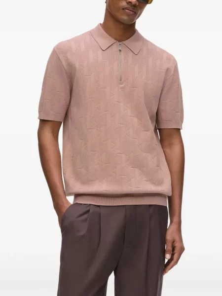 Polo marškinėliai Karl Lagerfeld rožinė