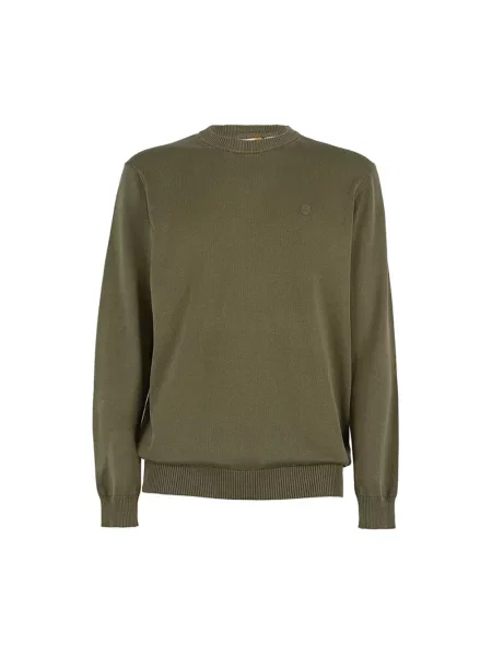 Lniany sweter Timberland z kapturem zielony