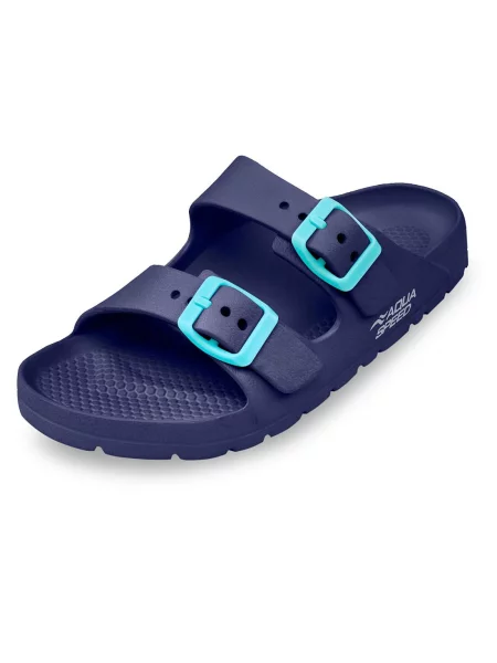Klapki basenowe sandały dla dzieci Aqua Speed Laredo niebieskie