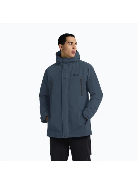 Geacă căptușită bărbați Jack Wolfskin Glacier Shield aluminium blue albastru