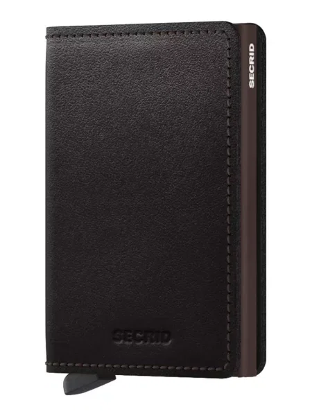 Secrid portofel de piele Slimwallet Origina SO.BLACK.BROWN negru