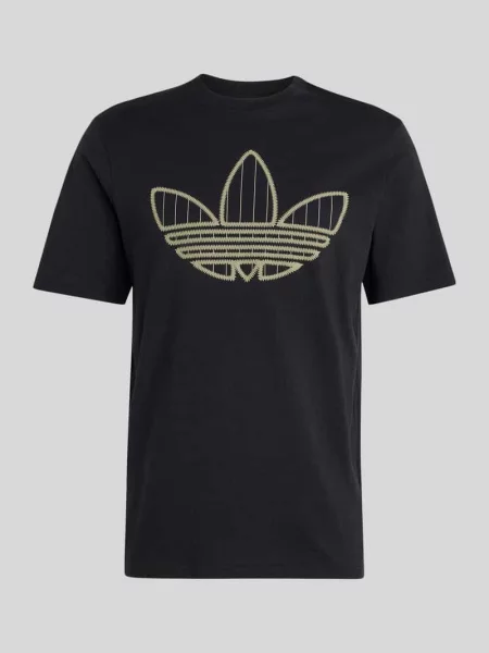 T-shirt o kroju regular fit z czystej bawełny model TREFOIL INFILL' Adidas Originals czarna