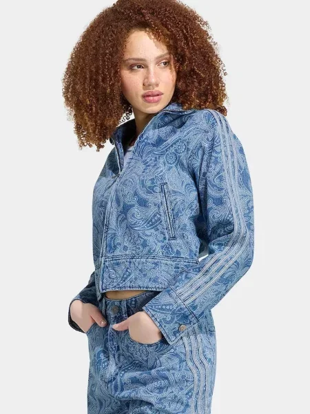 Adidas Originals geacă de tranziție pentru femei din denim Liberty albastru