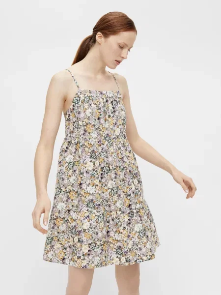 Obleka .object s cvetličnim vzorcem bela