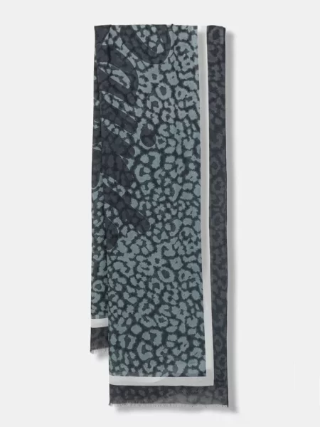 AllSaints șal pentru femei cu modal gri