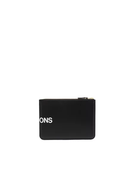 Portfel Comme Des Garcons skórzany z logo czarny