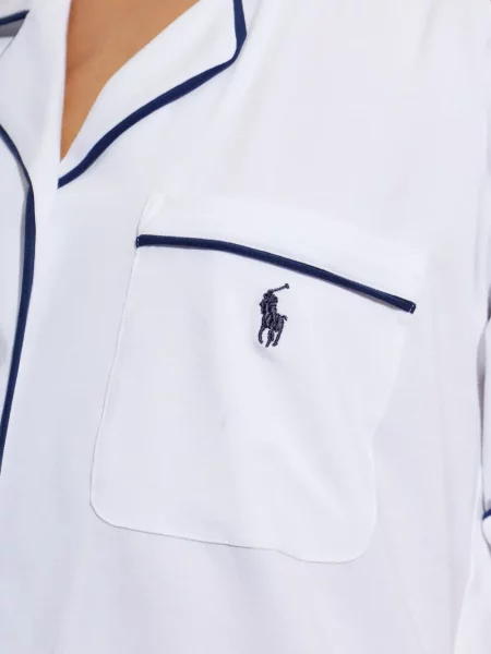 Tricou polo Polo Ralph Lauren cu broderie din dantelă în carouri albastru