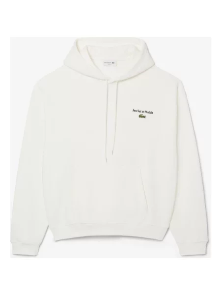 Bluza z kapturem Lacoste Multi Print Fleece S biały
