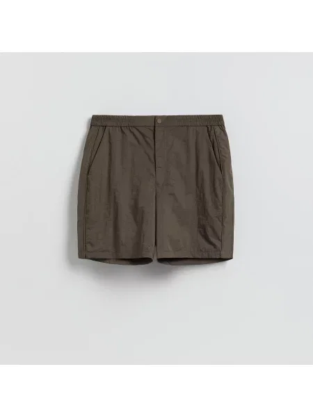Reserved Jednobarevné šortky loose fit pudrově hnědá