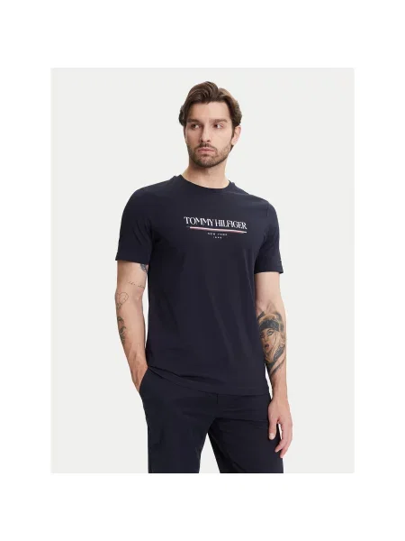 Tommy Hilfiger T-Shirt Brand Love Σκούρο Regular Fit μπλε