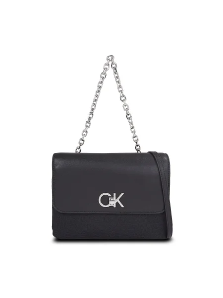 Žakárová kabelka Calvin Klein čierna