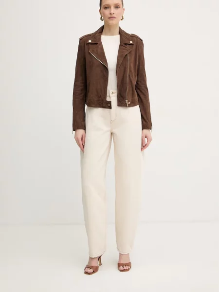 Armani Exchange Usnjena jakna rjava