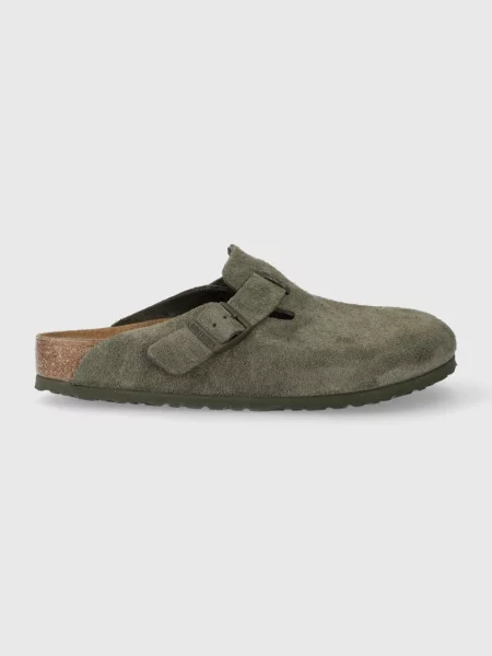 Birkenstock papuci din piele barbati verde