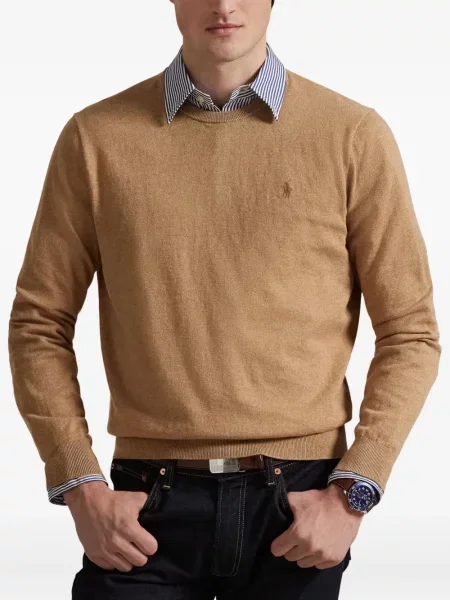 Plisované zkrácené dvouřadé tričko Polo Ralph Lauren bílé