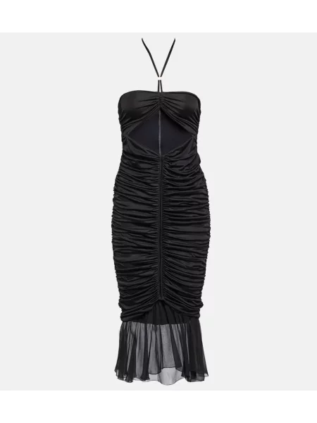 Rochie midi Blumarine din jerseu până la genunchi de costum negru
