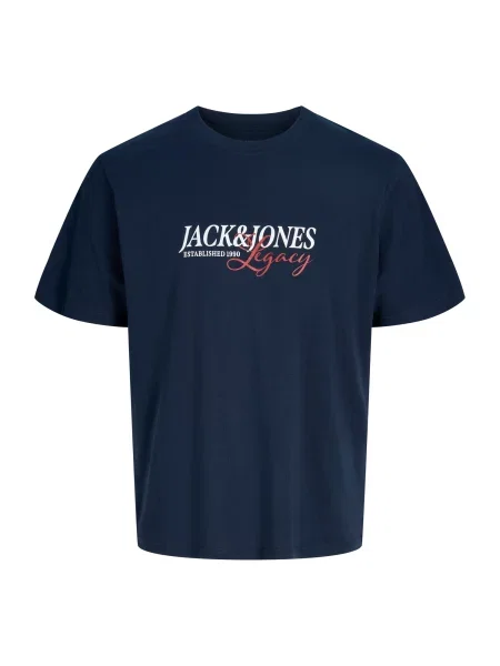 JACK & JONES Tricou JJJADE bleumarin / roșu deschis alb