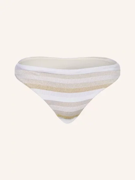 Max Mara Beachwear Dół Od Bikini Basic Swami Z Błyszczącą Przędzą weiss biały