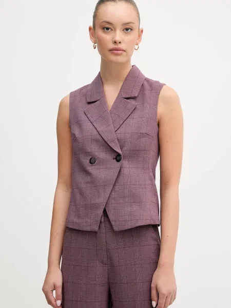United Colors of Benetton kamizelka dwurzędowa fioletowy