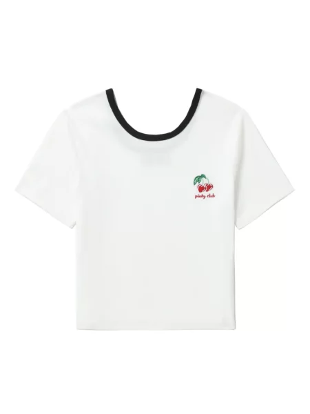 Top B+ab prążkowany biały