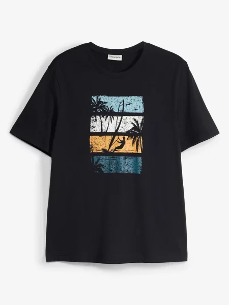 T-shirt z czystej bawełny organicznej czarna