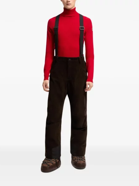 Pantaloni de schi Moncler Grenoble de catifea cord maro