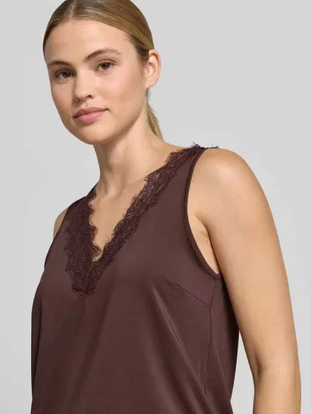 Bluzka o kroju regular fit z obszyciem koronką model Bicco' Free/quent
