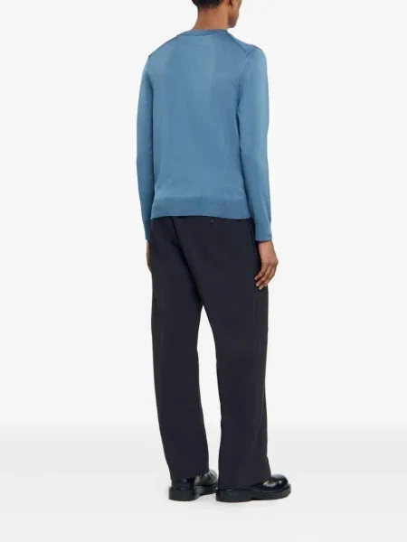 Pulover Sandro cu decolteu rotund albastru