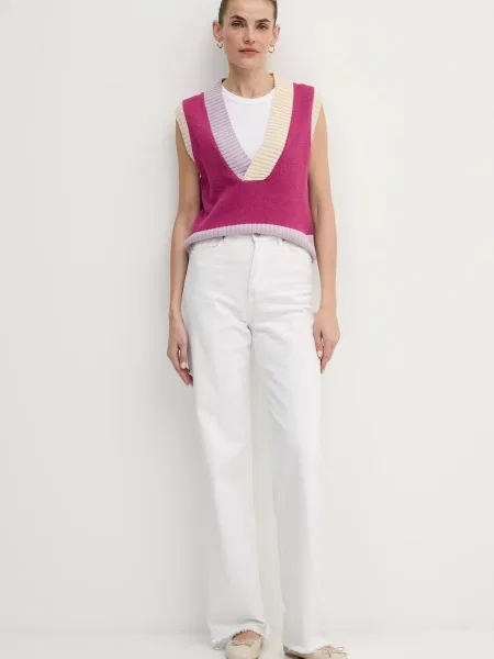 Шерстяной свитер United Colors Of Benetton фиолетовый