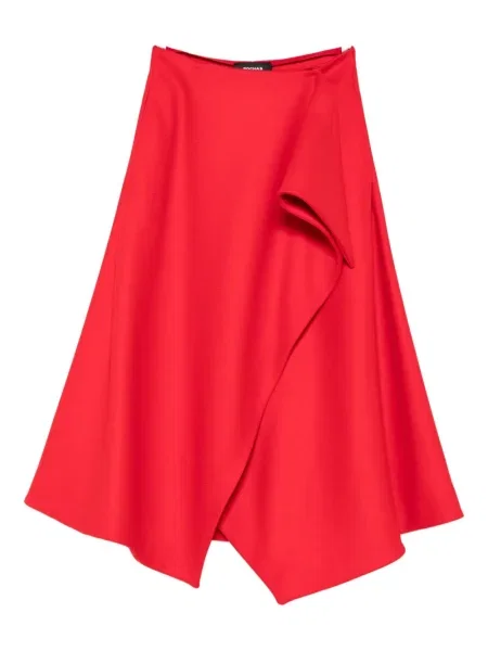 Fustă midi Rochas până la genunchi roșu