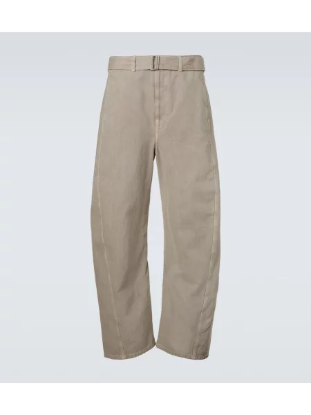 Keprové kalhoty Lemaire šedé