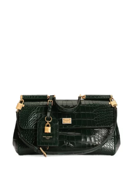Geantă shopper Dolce & Gabbana din piele verde