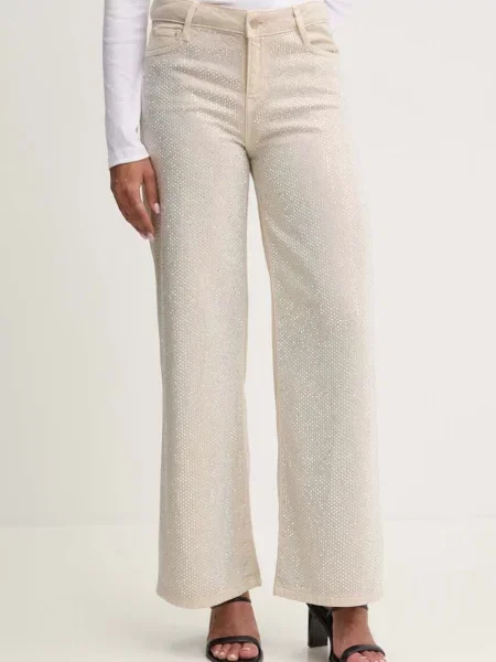 Дънки Guess със стандартна талия бежово