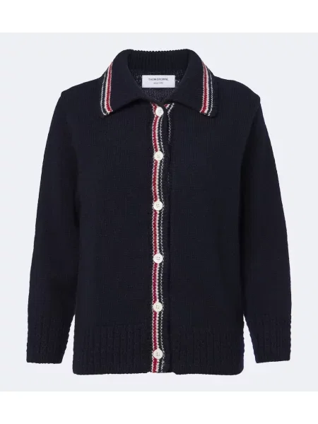 Cardigan Thom Browne de lână albastru