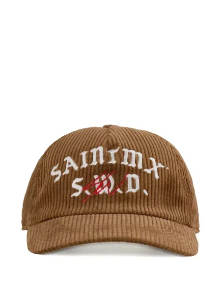 Șapcă Saint Mxxxxxx cu broderie de catifea cord maro