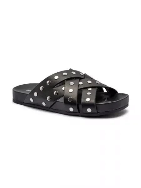 Michael Kors De piele șlapi IRENE negru