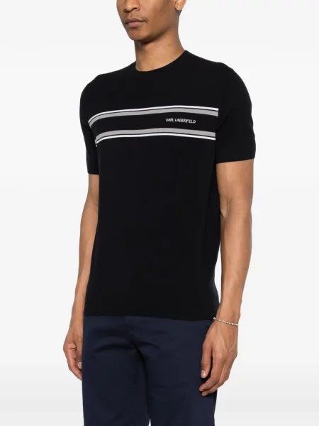 Tricou Karl Lagerfeld cu dungi albastru