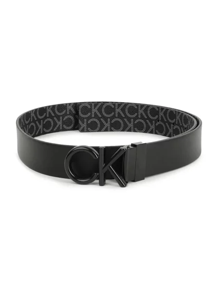 Pasek Calvin Klein skórzany z logo czarny