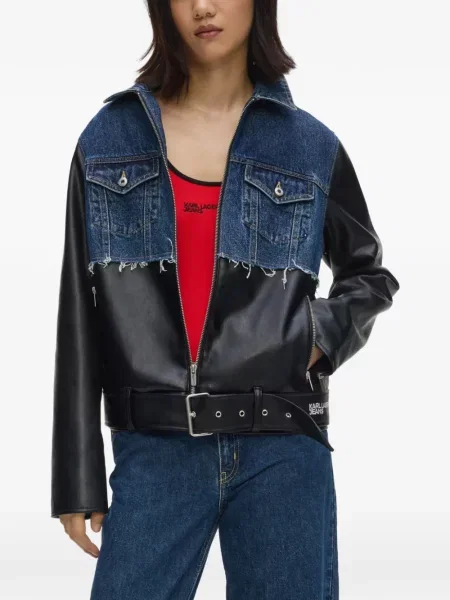 Geacă de blugi Karl Lagerfeld Jeans negru