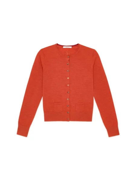 Sweter Maliparmi wełniany pomarańczowy
