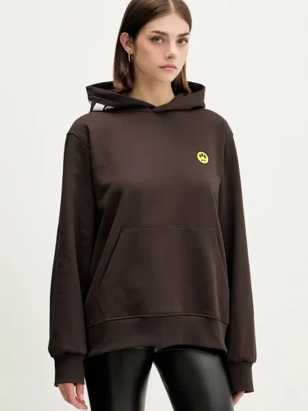 Dukserica Barrow s kapuljačom s tiskom smeđa