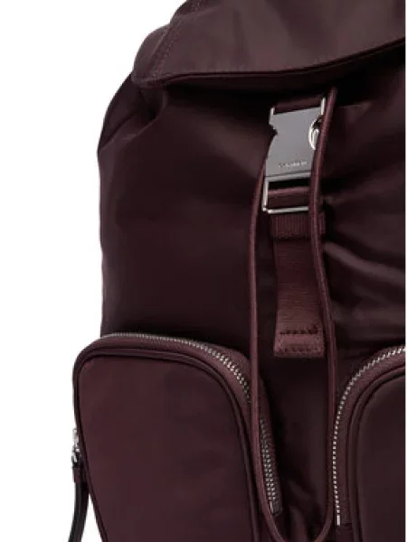 Calvin Klein Ruksak Pocket Nylon Flap Backpack Tamnocrvena smeđa