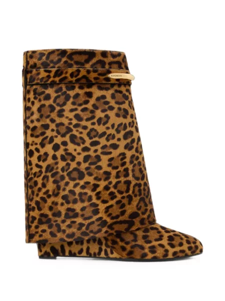 Cizme scurte Givenchy cu imagine cu model leopard maro