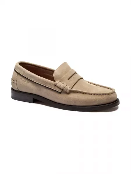 Tommy Hilfiger Pantofi loafer | piele întoarsă bej