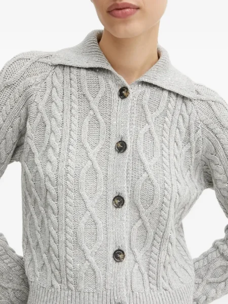 Cardigan Liviana Conti cu paiete tricotate gri