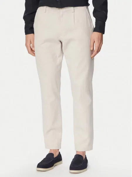 BOSS Chino hlače Kremna Tapered Fit bež