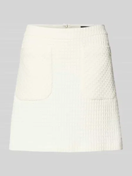 Spódnica mini z mieszanki bawełny z fakturowanym wzorem Marc Cain biała