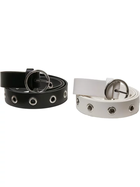 Kožený pásek Urban Classics Accessoires bílý