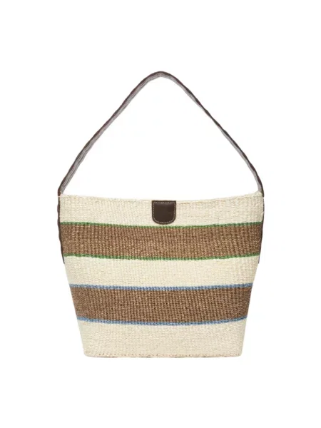 Max Mara Weekend Torebki Kobieta Wielobarwność ONE SIZE torba wiaderko z detalami skórnymi beżowa